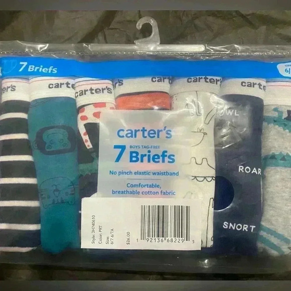 Carter's boys Briefs Size 6/7 - Picture 2 of 6